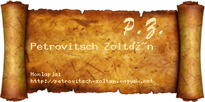 Petrovitsch Zoltán névjegykártya